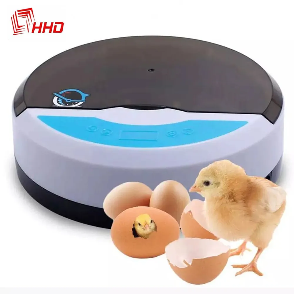 HHD Mini 9 Egg Incubator Automatic Chick Hatching Egg Tray Digital Display LED Candler Temperature Control Brooder Poultry Quail
