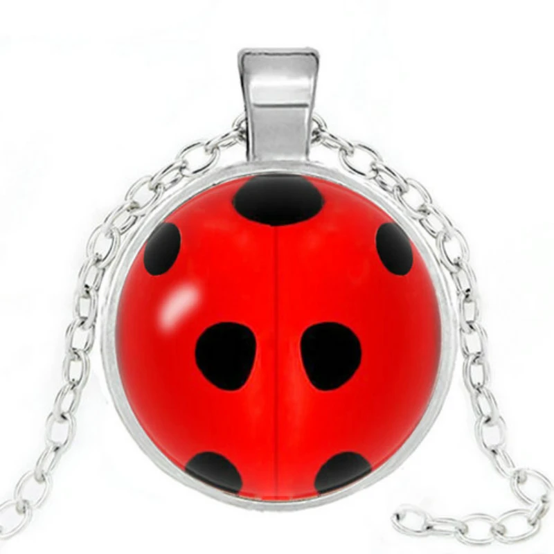 Божья коровка ожерелье s Косплей Леди жучок круг с точка для женщин Девушка