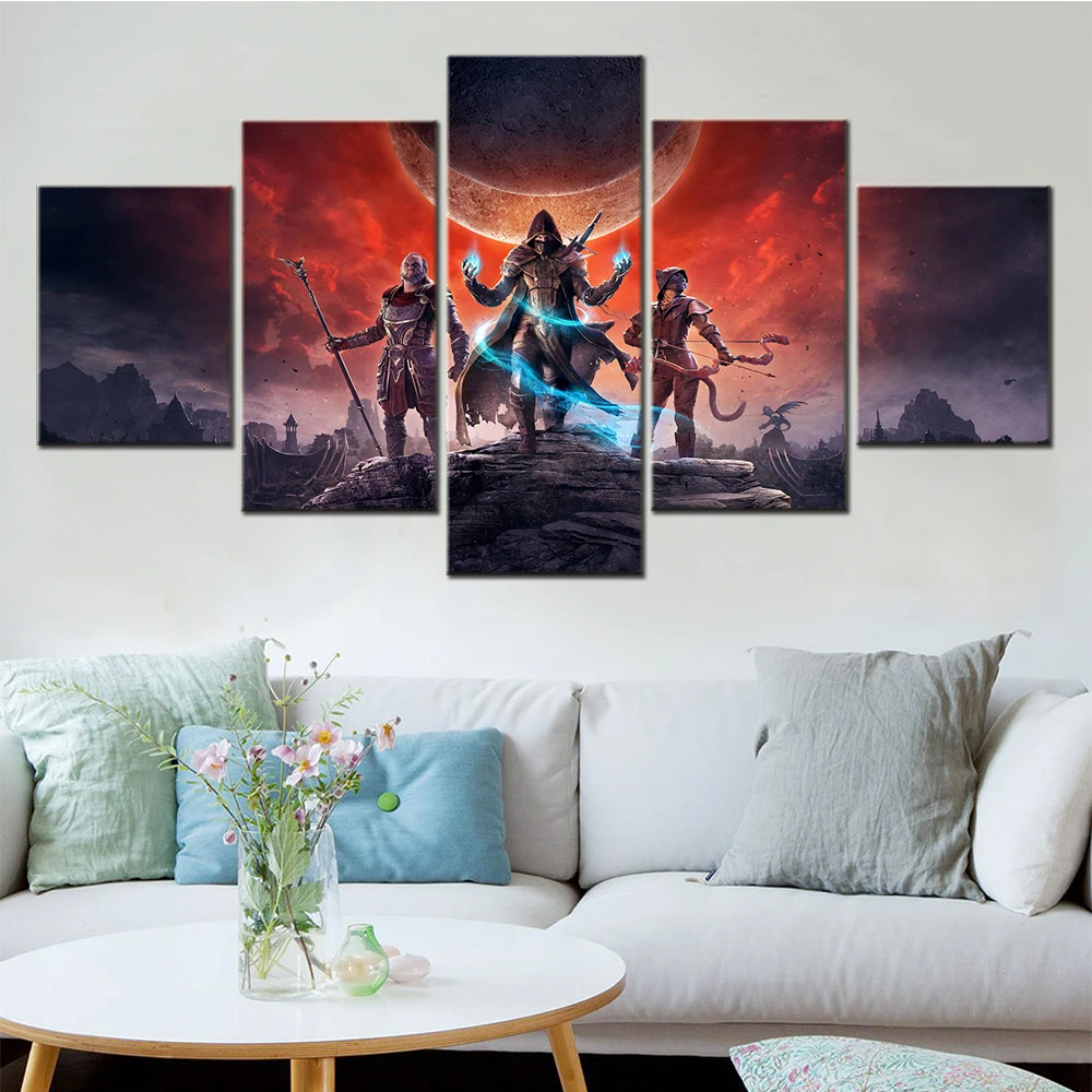 Картина на холсте 5 шт. свитки старшего возраста три Elsweyr плакат Современная