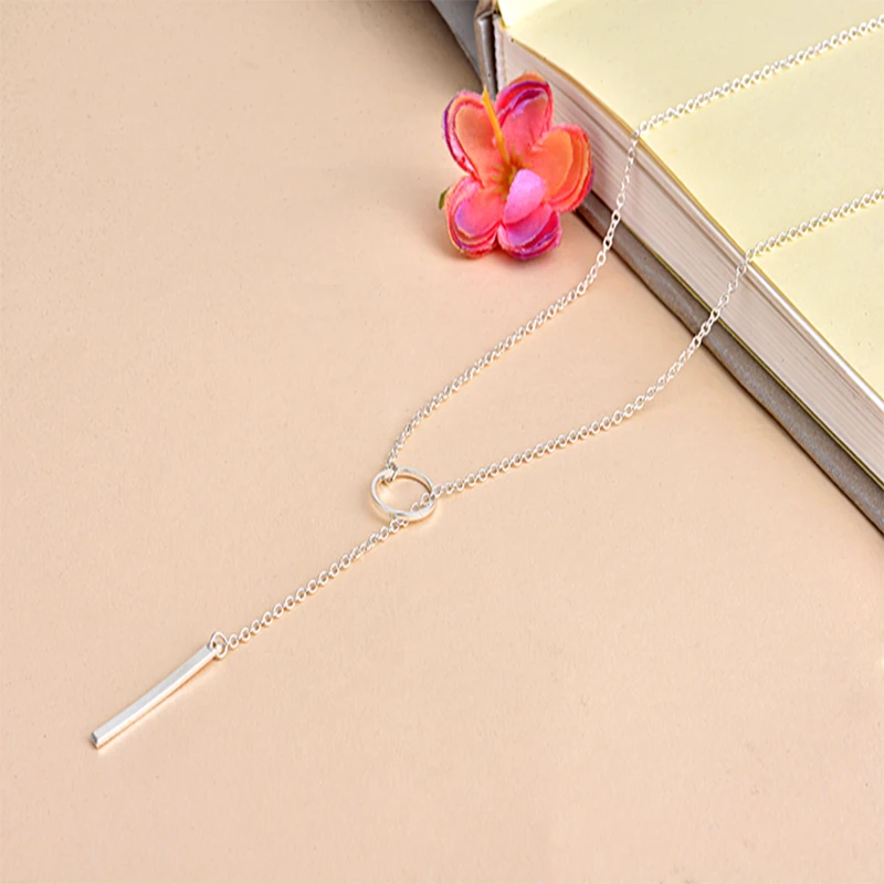 Hfarich минималистичное простое кольцо с длинной цепочкой изысканное ожерелье