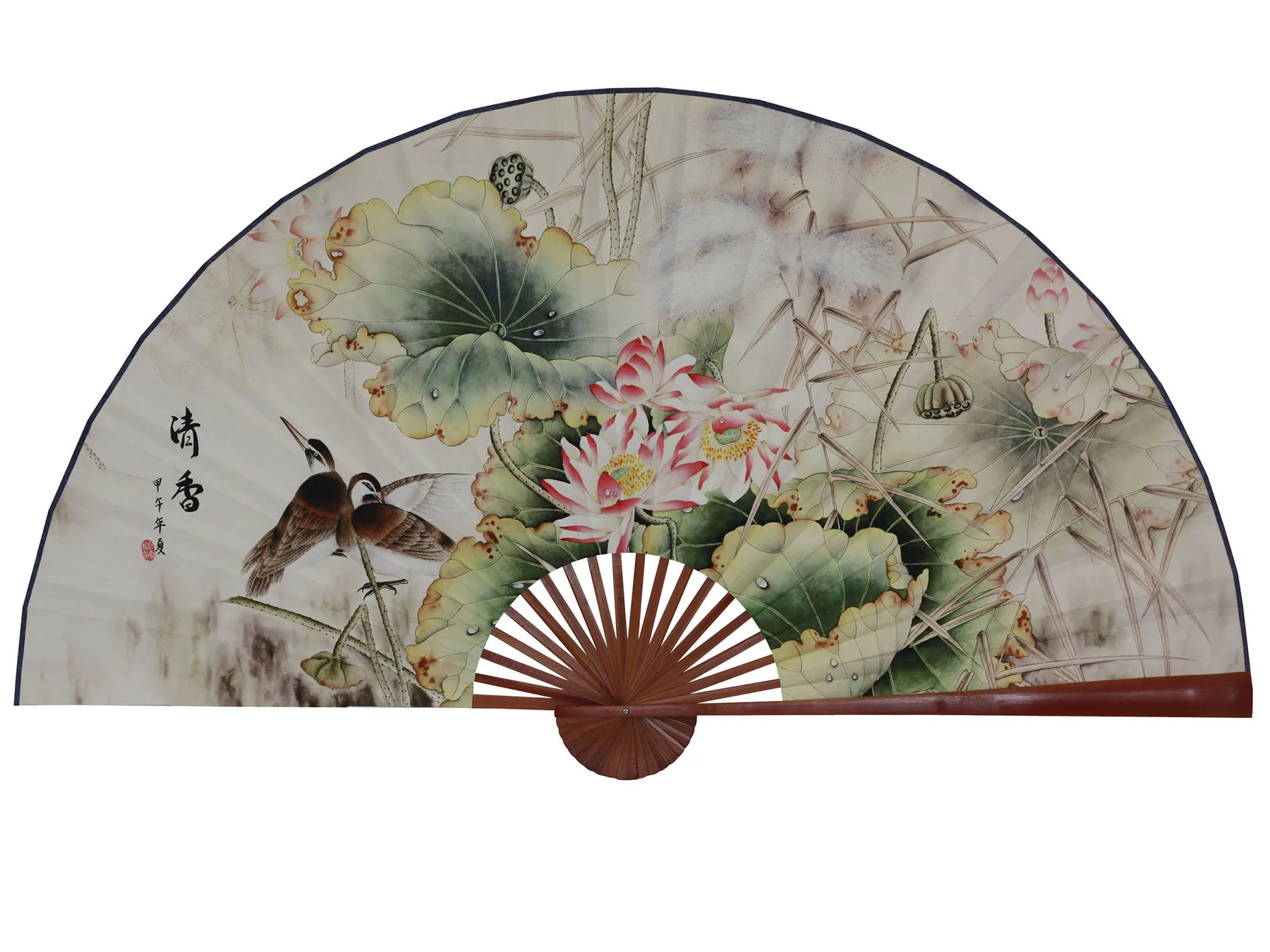 Большой складной бумажный веер китайский Стиль ремесла Banboo рамка фон