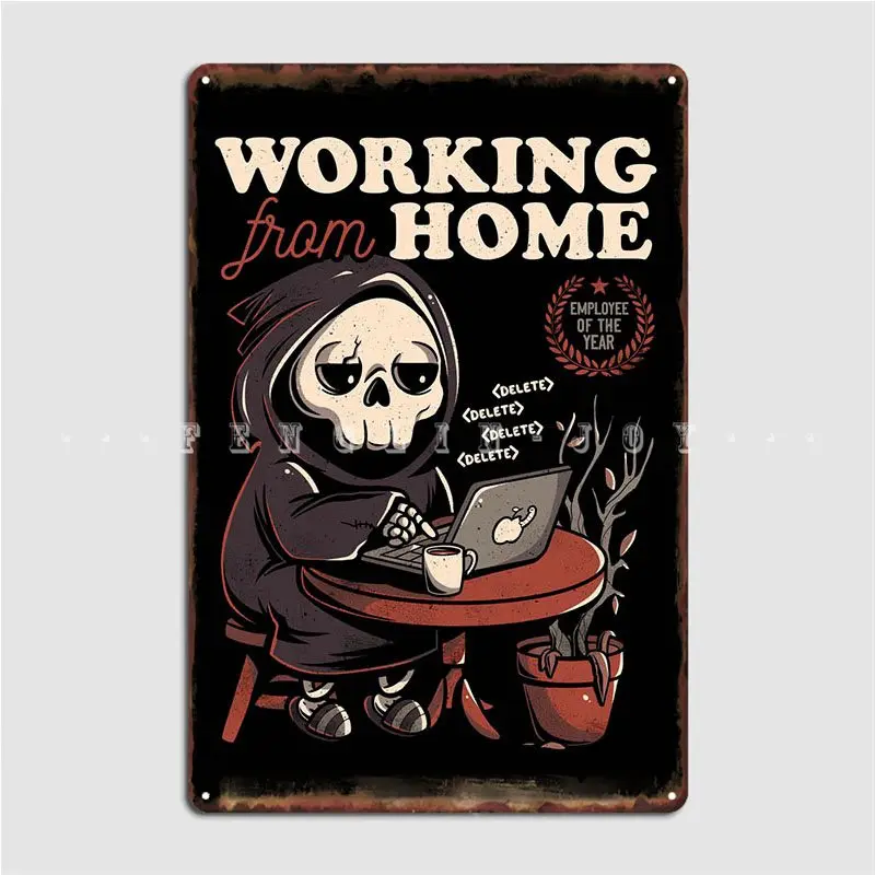

Working From Home Poster Metal Plaque Cinema Garage Pub Garage Printing Painting Décor Tin Sign Poster
