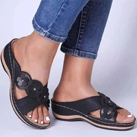 women slippers wedges summer shoes women plus size slides female summer sandals heels chausson femme 2021 casual summer slippers