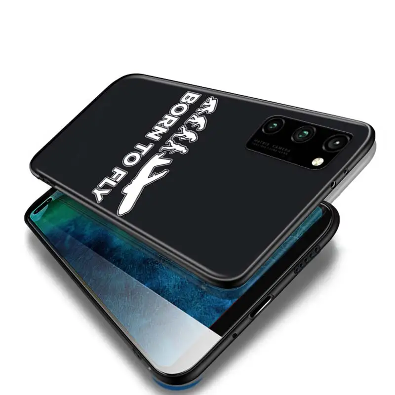 

Bore to fly Pilot Plane for Honor 30i 20 10 9A 9C 9S 9N 9X 9 8A 8C 8S 8X MAX 8 7A 7C 7S 7 Pro Lite Soft Black Phone Case