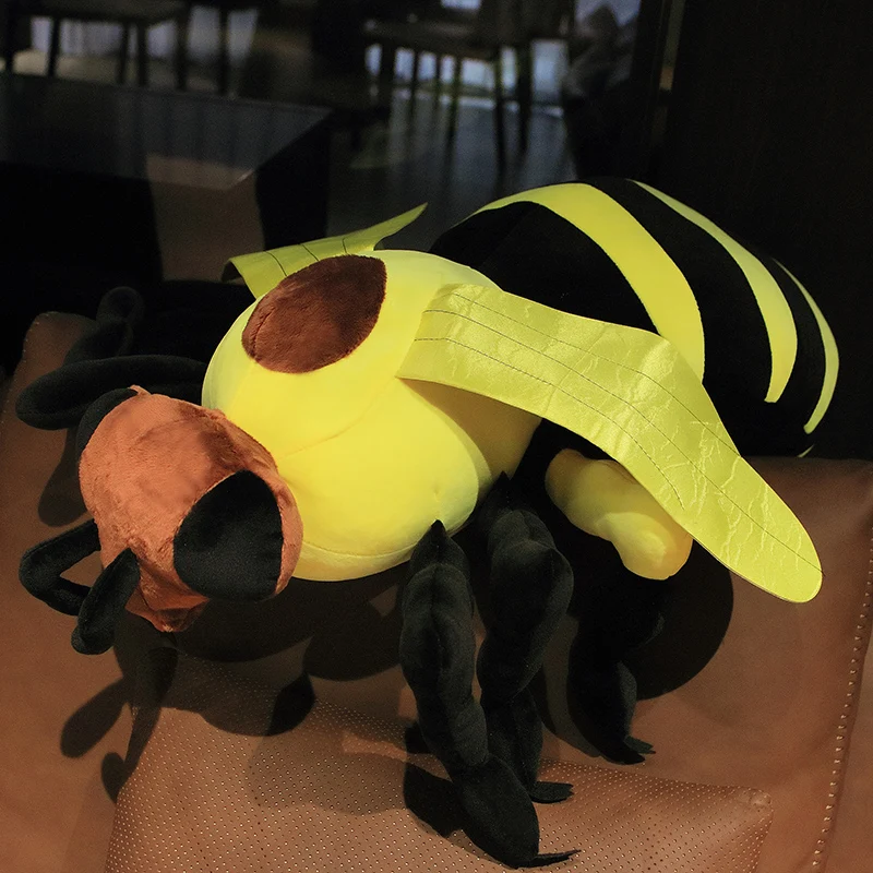 

New 30CM/50CM/70CM Simulation Honeybee Plush Toy Cute Bee with Wings Stuffed Baby Dolls Toys for Children Appease Birthday Gift