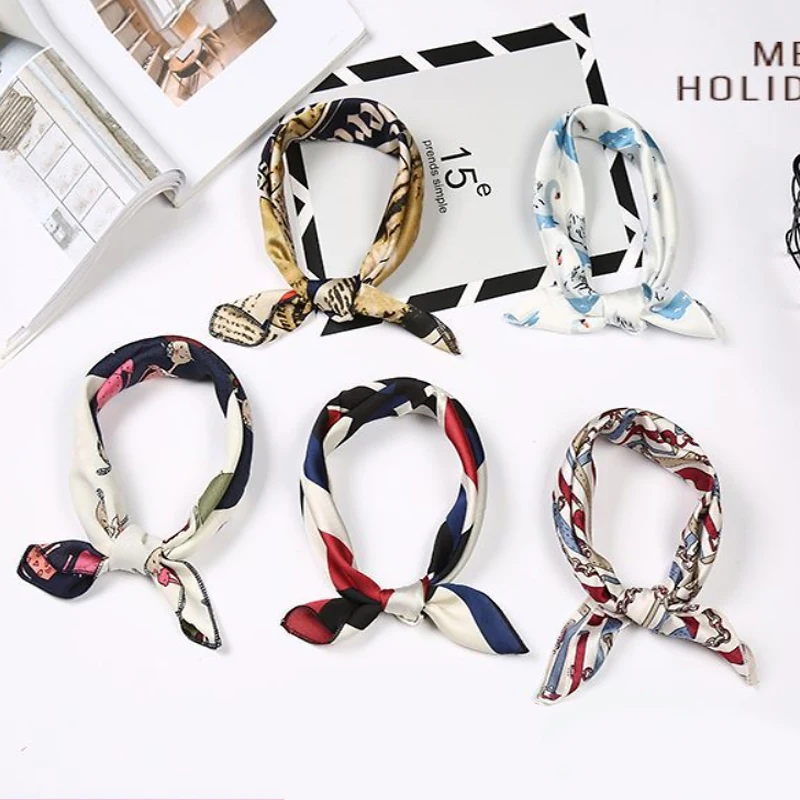 Шелковые шарфы для женщин весна лето шарф волос модный головной убор повязка