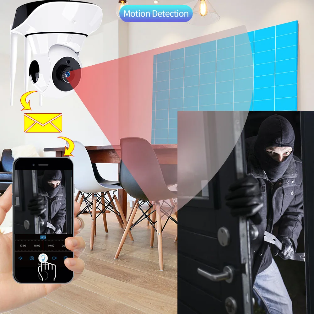 Ip-камера 1080 P, умная WiFi, 3 антенны, усиление сигнала, ИК, ночное видение, камера наблюдения, Домашняя безопасность, беспроводной детский монитор