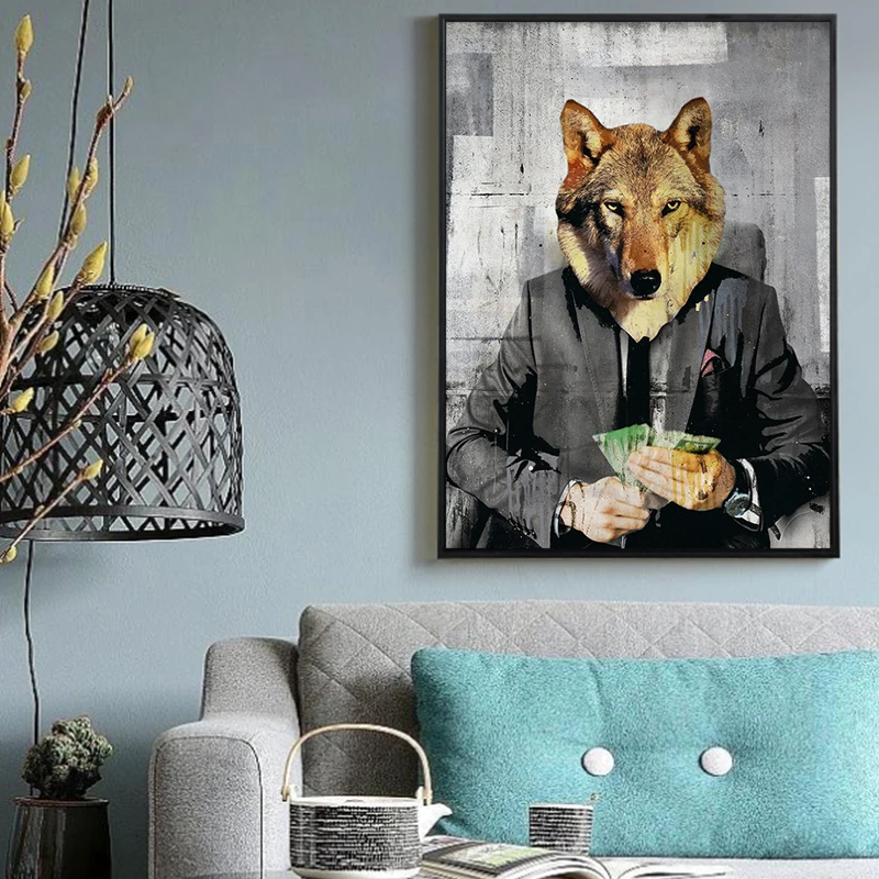 Современная поп-культура волка Картина на холсте уличные постеры с волком и