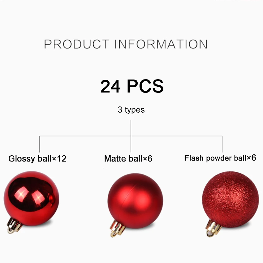 24 шт./лот цвет 6 см/2 4 дюйма украшение для рождественской елки шар украшения