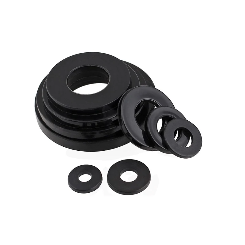 10 шт. плоская шайба черная пластиковая нейлоновая прокладка M2 комплект крепежных