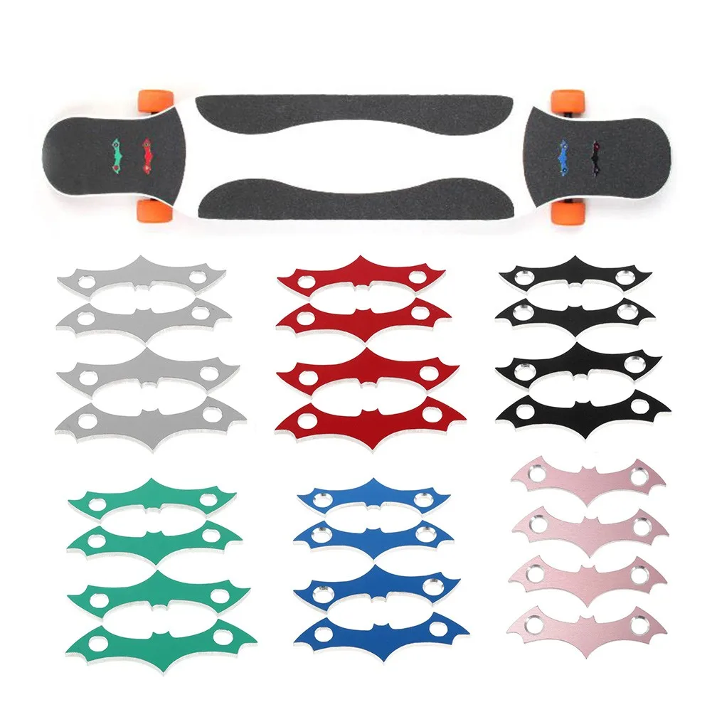 

4pcs Skateboard Deck Anti-subsidence Pad Alloy Longboard Deck Protective Gasket Cruiser Anti-sinking Prevent Sag Hardware Parts