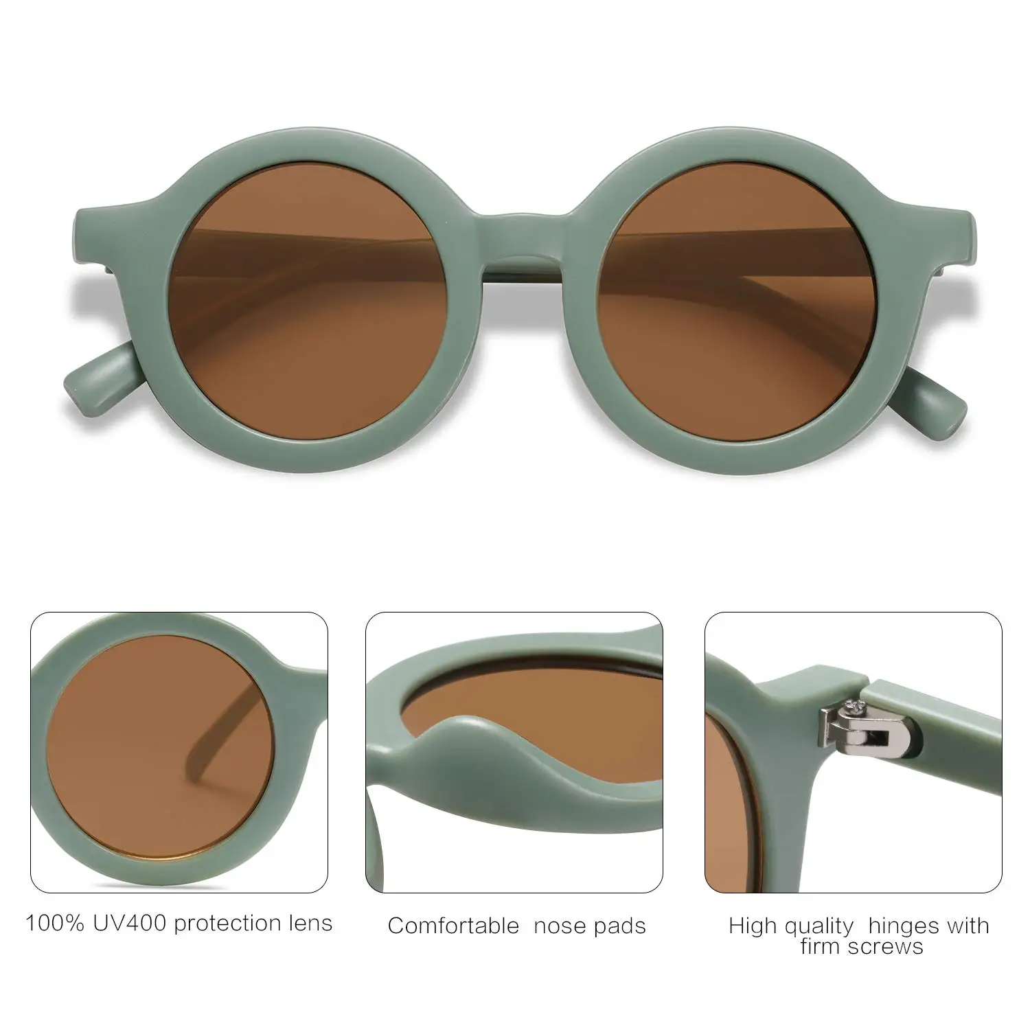 Маленькие круглые детские солнцезащитные очки модные Винтажные Солнцезащитные