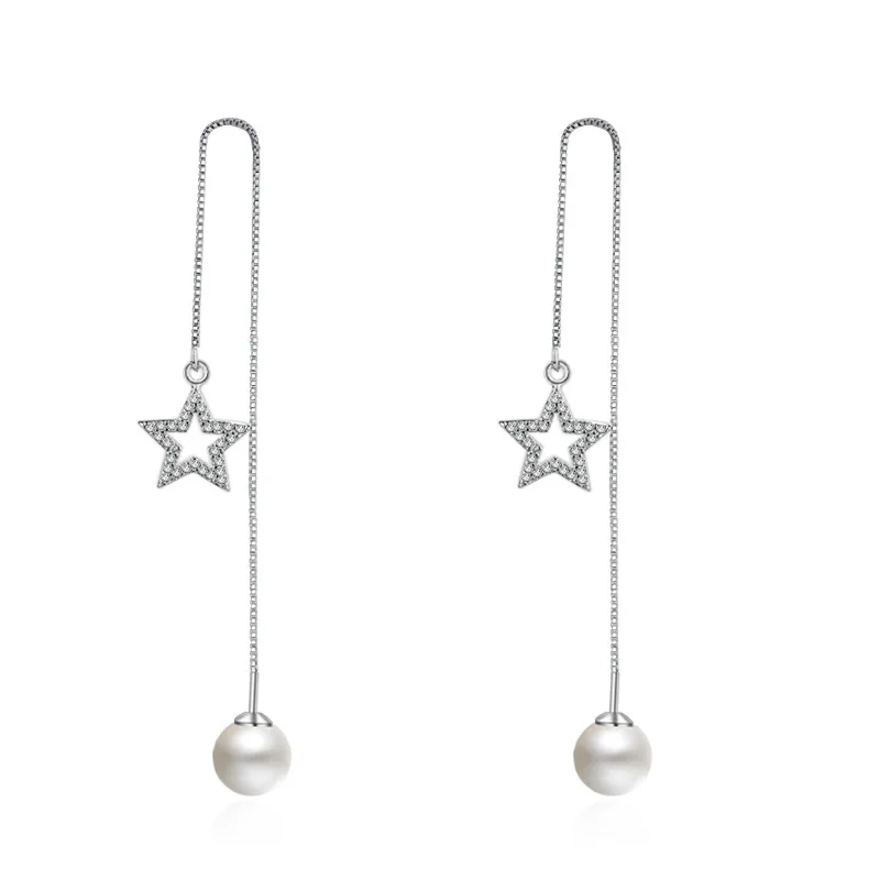

Trendy Vintage Ear Line Long Shape Dangle Antique Silver Earrings for Women Girl Retro Drop Earrings Cute Earring Jewelry