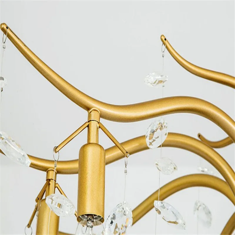 Золотая Хрустальная креативная люстра в форме капли воды комнатная домашняя
