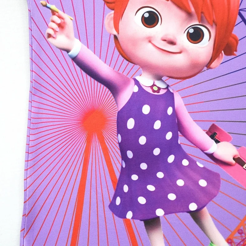 

CocoMelon Anime Dress Girls Nightdress Clothes 2021 Summer JJ Cartoon Nightgown Childrens Clothing Short Sleeve Pajamas Dress