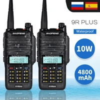 2pcs 10w baofeng uv 9r plus walkie talkie uv 9r plus waterproof two way radio hf transceiver 9r plus 10km hunting transmitter