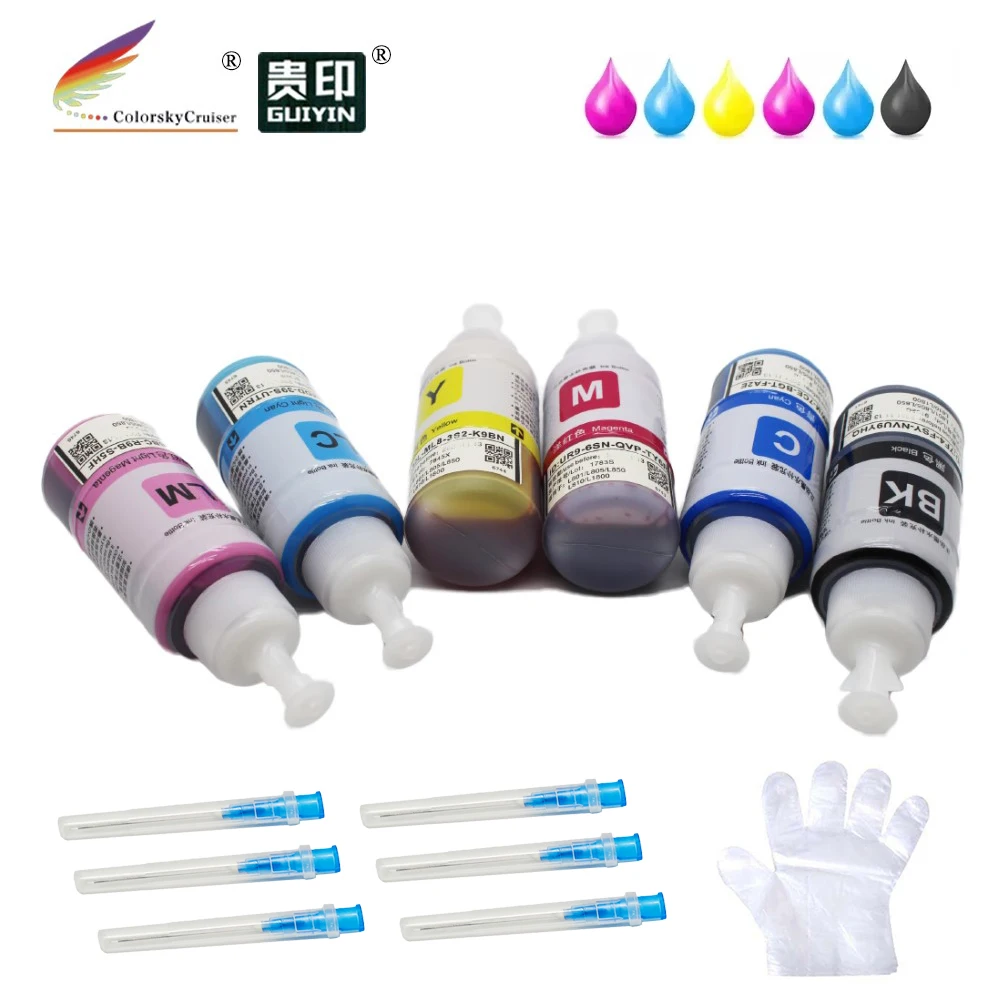 

6 Color Refill Dye Ink for Epson 98 99 981 991 T0981 - T0986 T0986 Artisan 700 710 725 730 800 810 835 837 70ml Each 6pcs/pack