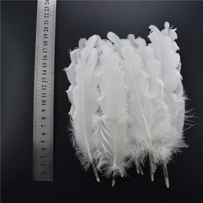 15-20CM 6-8inch 20 шт./лот, Белый Петух, гусь, перья фазана для рукоделия, курица, утка, павлин, отец, страусиные перья, свадебное украшение шлейф - Цвет: 15-20CM 6-8inch
