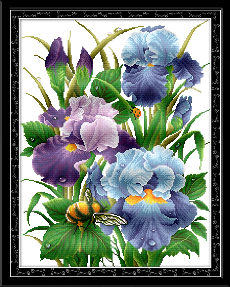 Everlasting love Iris 2 китайские наборы для вышивки крестиком экологический хлопок с прозрачной печатью 14CT 11CT DIY Подарок Рождественские Свадебные украшения