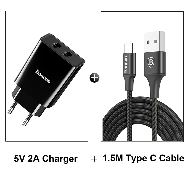 Baseus Mini Dual USB зарядное устройство 10,5 Вт для iPhone 11 Pro X 8 7 Plus Xs Max 5 в 2A портативное зарядное устройство для samsung Xiaomi huawei - Тип штекера: WIITH 1.5M CABLE