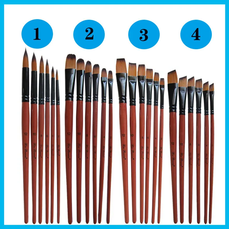 6 комплектов четыре стиля нейлоновых кистей акварельные кисти товары для