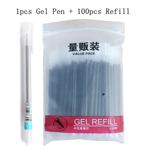 

1 + 100 шт./набор, стержень для ручки, красные, синие, черные чернила