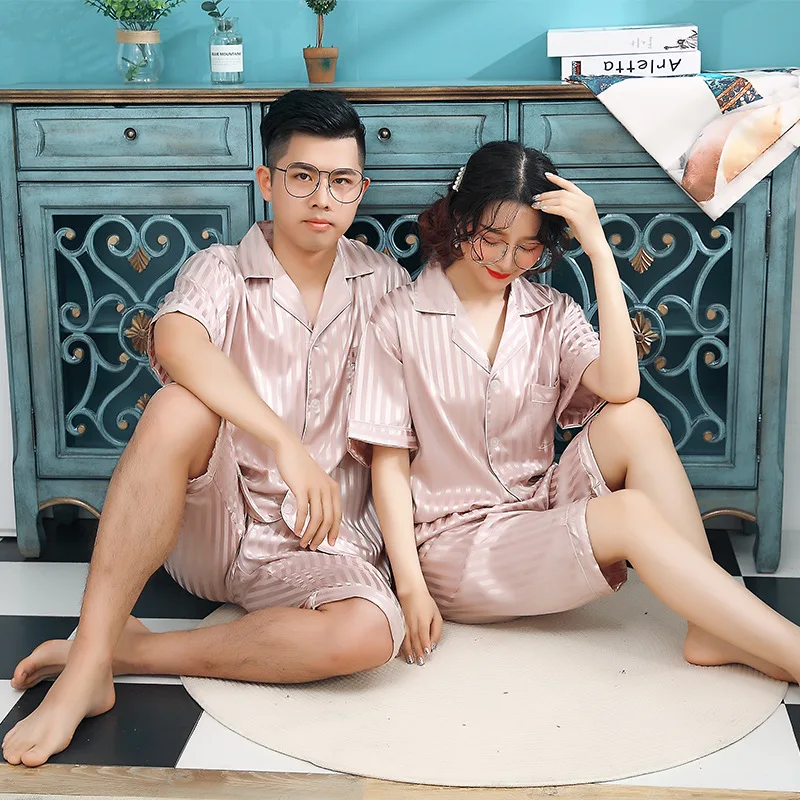 Лето 101 шорты в узкую полоску для пар с коротким рукавом домашнее обслуживание