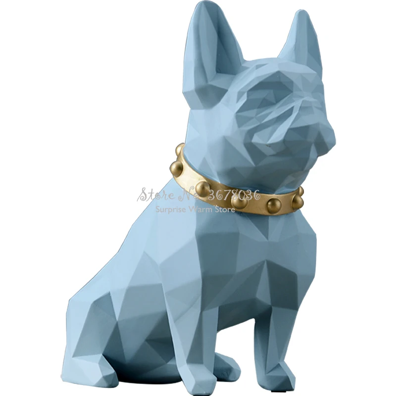 

French Bulldog Decoration Dog Statue Crafts Animal Resin Sculpture Modern Art Accessories Figurine Home Decor Ornaments