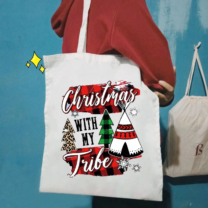 

Женские сумки для покупок "Merry Christmas", Холщовая Сумка-тоут, многоразовая сумка, женская пляжная сумка, Корейская женская сумка через плечо, до...