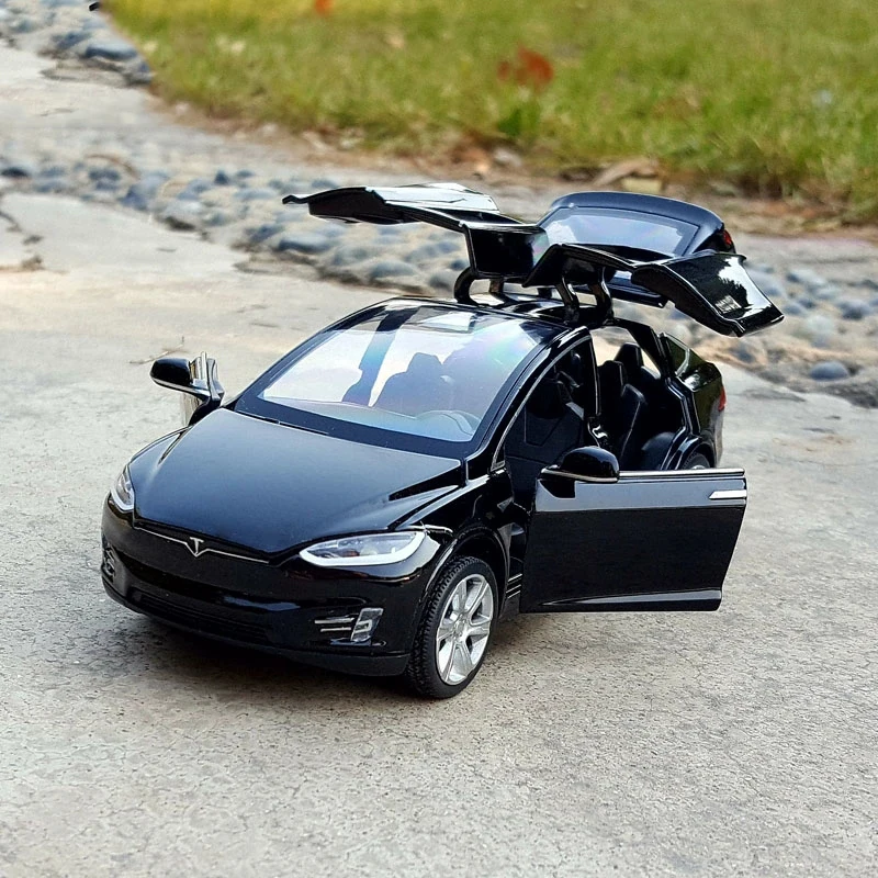 Dubee Новинка 1:32 Tesla модель X автомобиля из сплава Литые и игрушечные автомобили