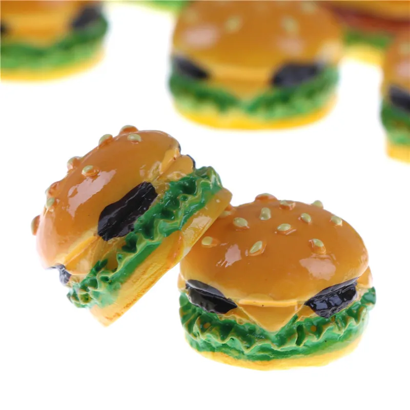 

2 styles Hamburgers mini Miniature Food Figurine Anime Action Figure Toys for Home Garden Decor DIY Accessories
