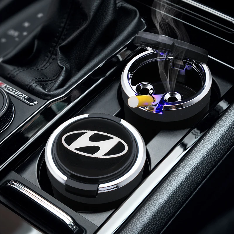 

Car Ashtray With Led Lights With Cover Creative Personality Covered Auto Supplies New for Hyundai Elantra Accent Azara loniq