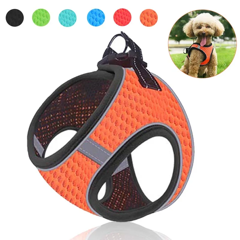 

Reflective Pet Dog Harness Vest Adjustable Breathable Mesh Walking Harnesses No Pull For Small Medium Dog Cats Puppy Safety Vest