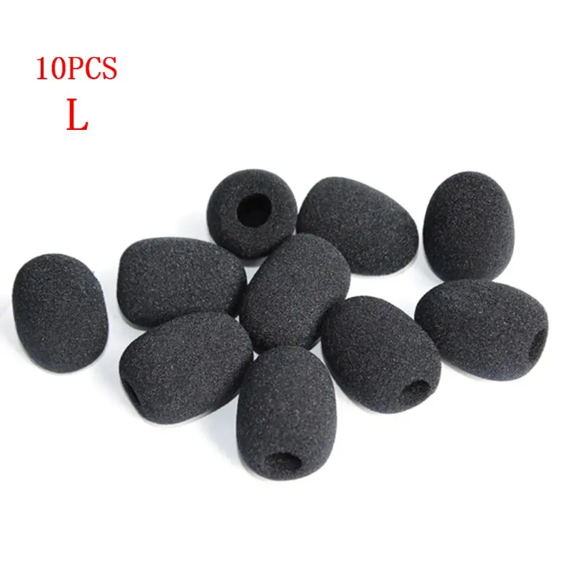 

P82F 10PCS Microphone Windscreen Sponge Cover Headset Mic Foam Cover Protective Cap for Gooseneck Meeting Mic