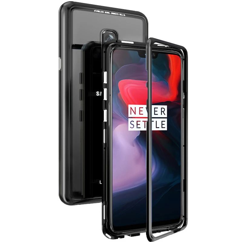 Роскошный Магнитный адсорбционный металлический чехол для Oneplus 7 Pro из