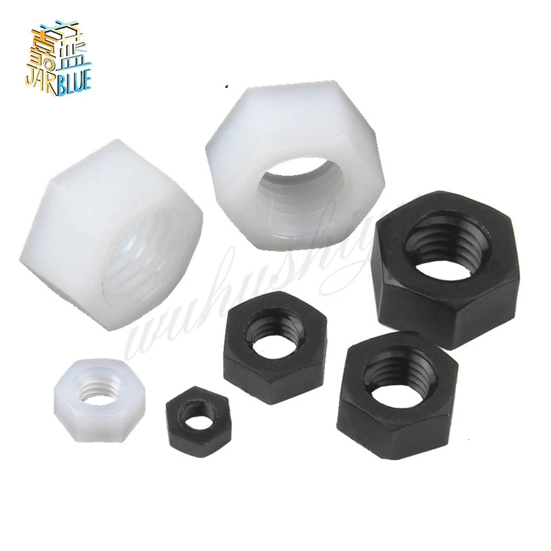 

50Pcs/10PCS DIN934 M2 M2.5 M3 M4 M5 M6 M8 M10 M12 PA66 Nylon Hex Nut Hexagon Plastic Hex Nuts