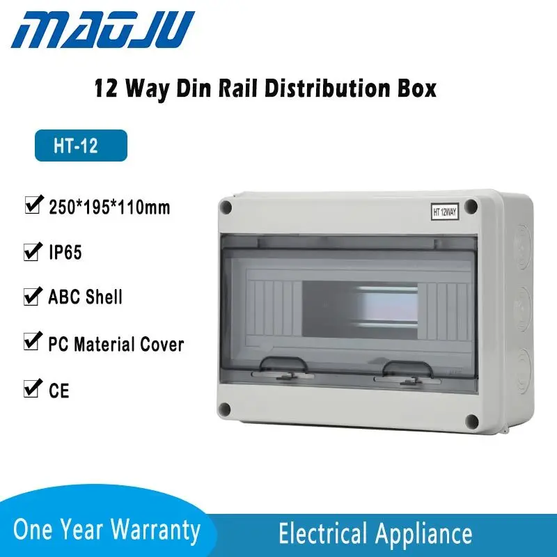 Распределительная коробка 12 каналов IP65 крышка ПК основа из АБС-пластика MCB панель