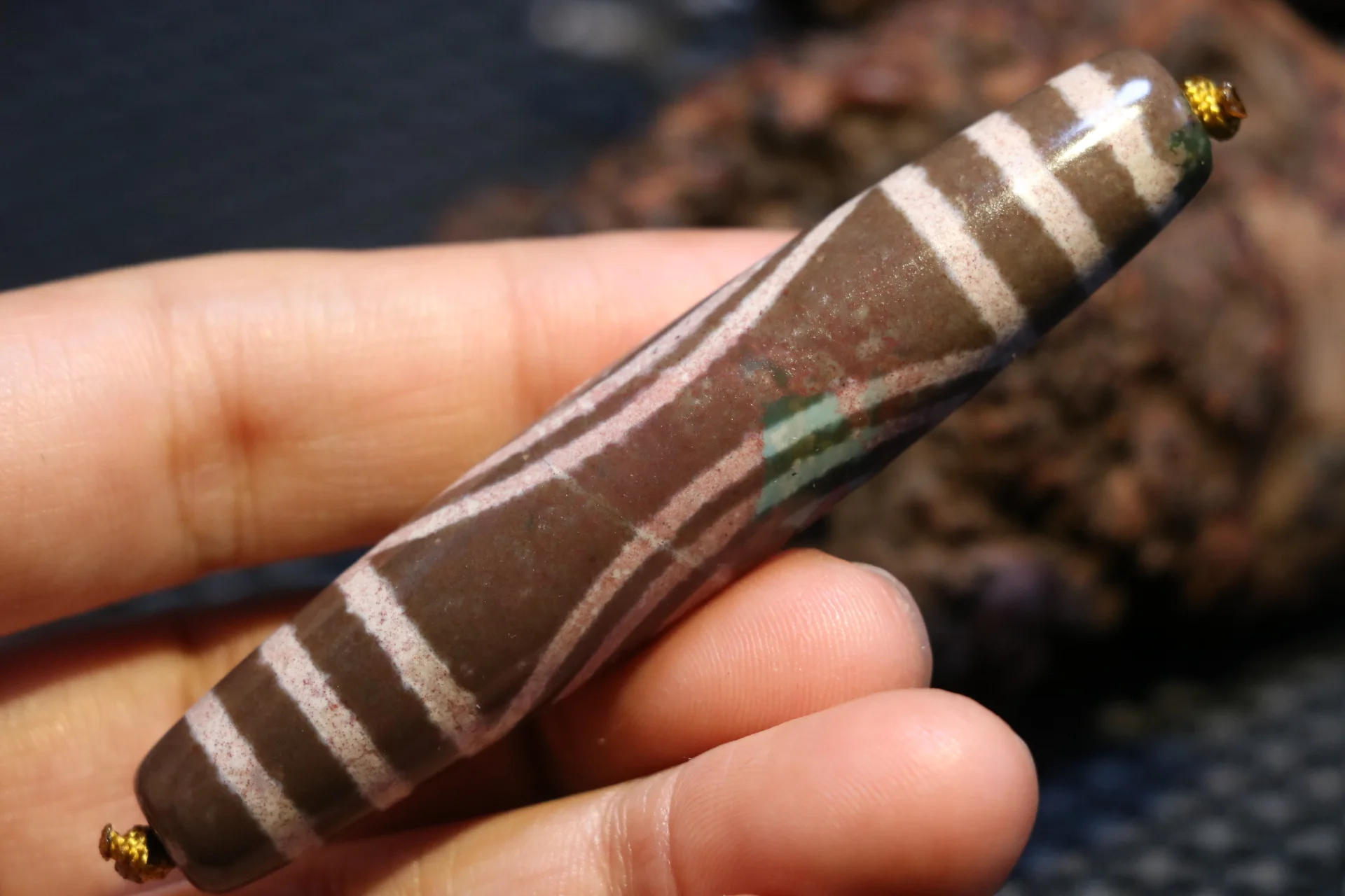 Energy Magic Power Тибетский Старый Агат красные точки Cinnabar 2 длинные бусины дзи подвеска