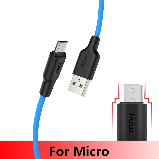 micro cable HOCO X21 Plus Мягкий силиконовый USB кабель для iPhone 11 pro max type-C кабель для samsung Xiaomi huawei Micro кабель 2 м 1 м 0,25 м - Цвет: micro cable