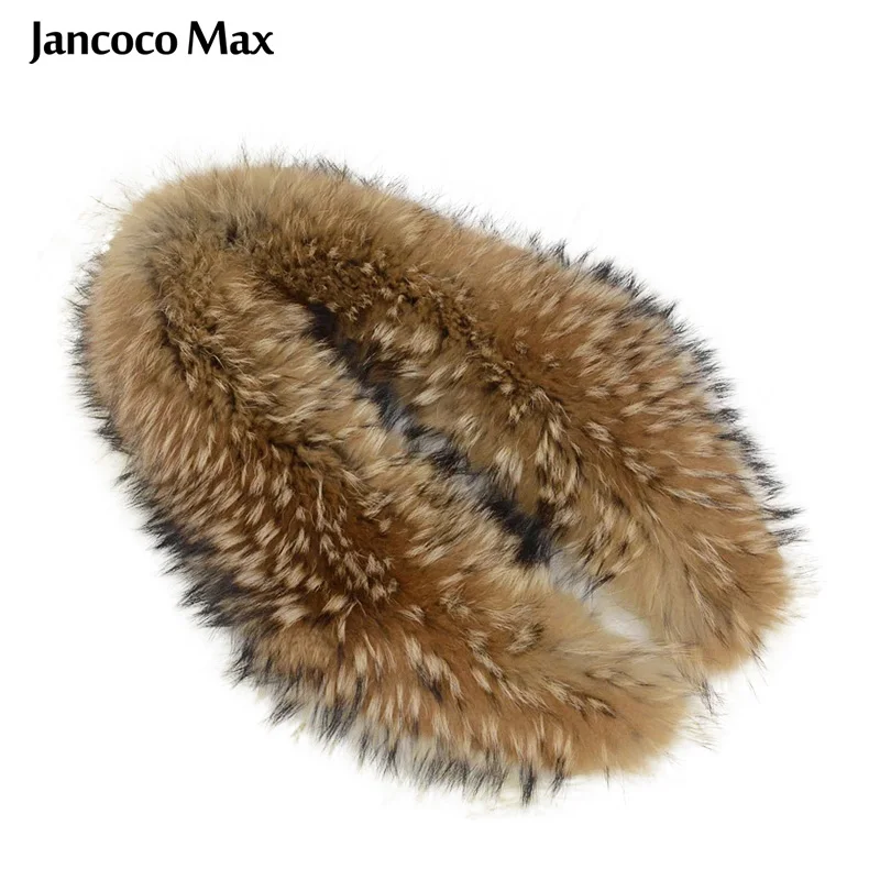 

Jancoco Max * 75 см/80/90/100/110 см воротник из натурального меха енота для женщин и мужчин модный теплый шарф зимняя парка капюшон S1288