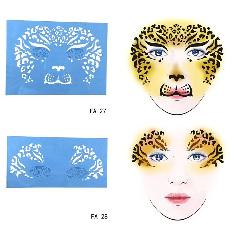 7 шт./компл. трафарет под краску для лица многоразовые шаблоны глаз разные дизайн