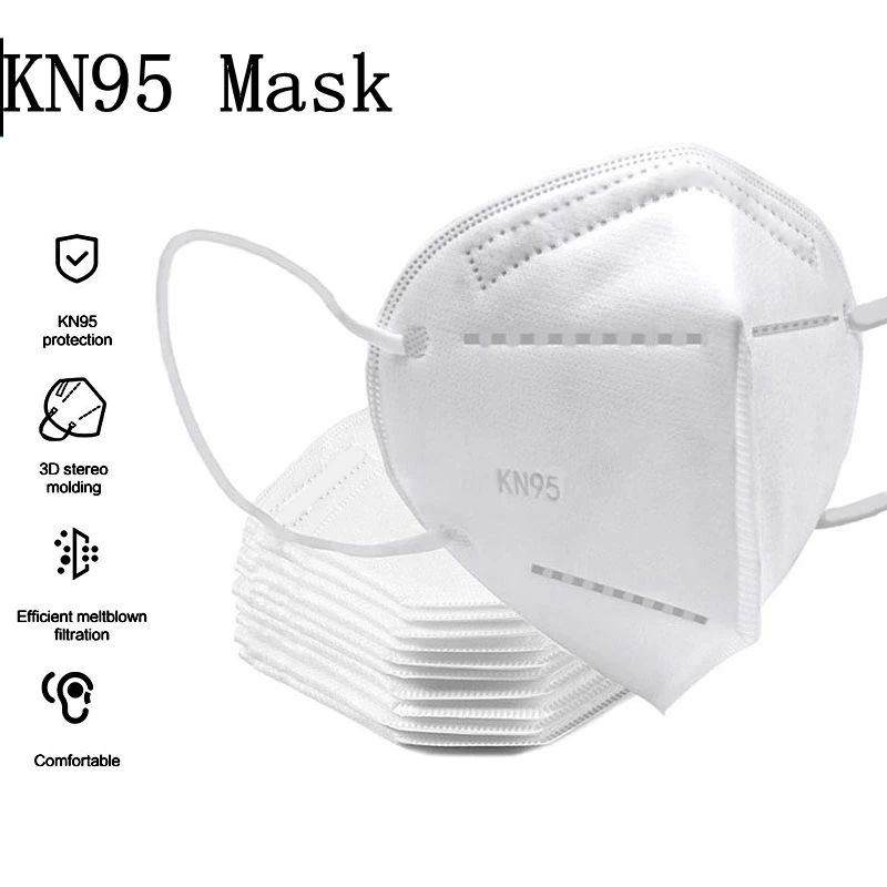 

Белая маска KN95 95% фильтрация 5-слойная мягкая дышащая быстрая доставка нетканый анти-пылезащитный Углеродный фильтр маска Tapabo