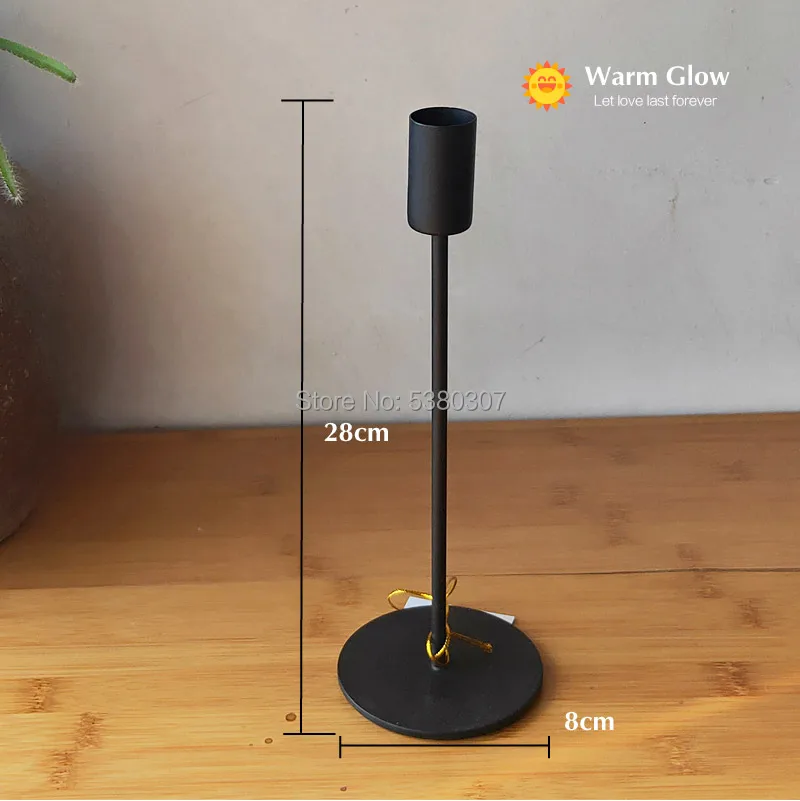 black 28cm Металлическая в современном стиле черный подсвечник Новые подсвечники свадебные украшения бар вечерние Декор для дома - Цвет: black 28cm