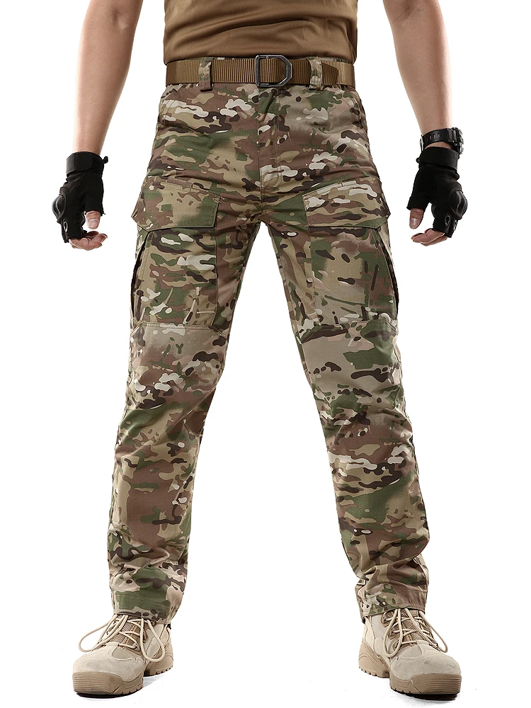 

Мужские военные тактические брюки-карго, хлопковые брюки для скалолазания, прямые рабочие брюки с несколькими карманами, мужские армейские...