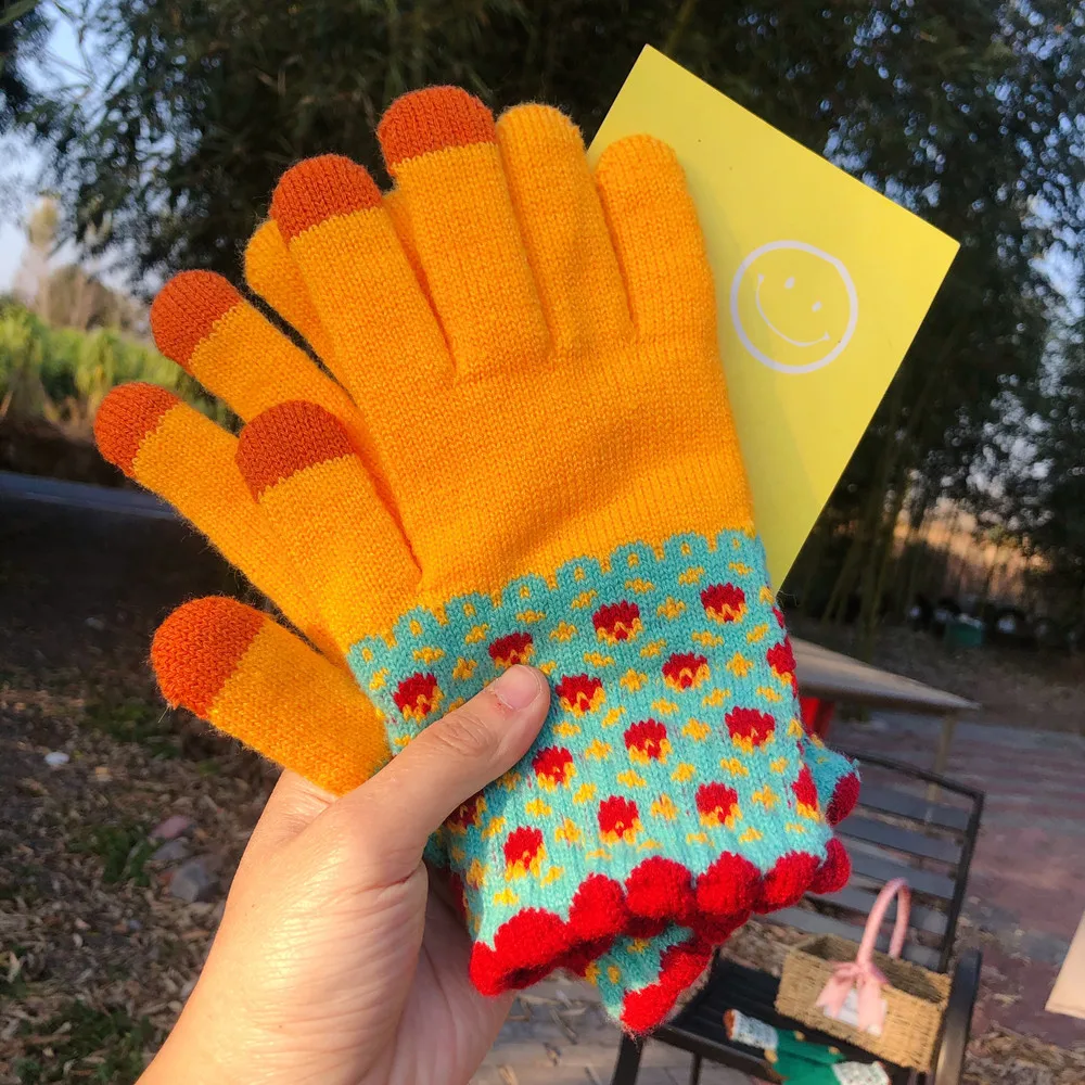 Couple Gloves Winter Female Cute Male Riding Warm Cold Proof Thickened Plush Touch Screen Women's Men's Mittens For | Аксессуары