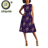 african ankara print dresses for women high waist o neck sleeveless african fashion clothes plus size casual dress s2025045