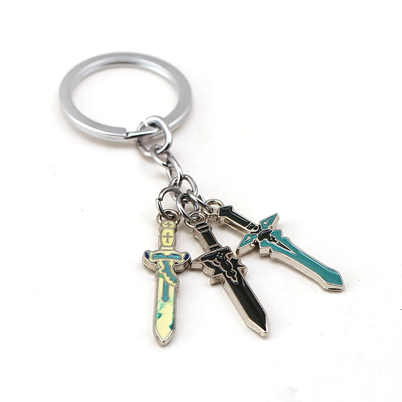 Брелок в виде меча онлайн мужской металлический брелок с подвеской SAO Elucidator