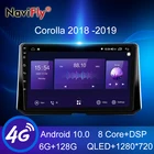 Автомобильная интеллектуальная система NaviFly 7862, мультимедийный видеоплеер для Toyota Corolla 11, Auris E180, 2017, 2018, Android