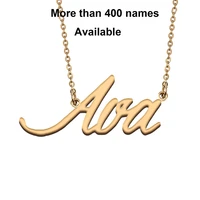 cursive initial letters name necklace for ava birthday party christmas new year graduation wedding valentine day gift