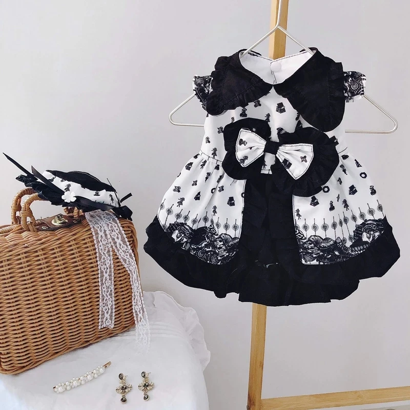 

Maid Lolita Dog Dresses Noble Princess Dress Bow Tie Skirt Cat Puppy Clothing Chihuahua Yorkshire Poodle Corgi Pomeranian